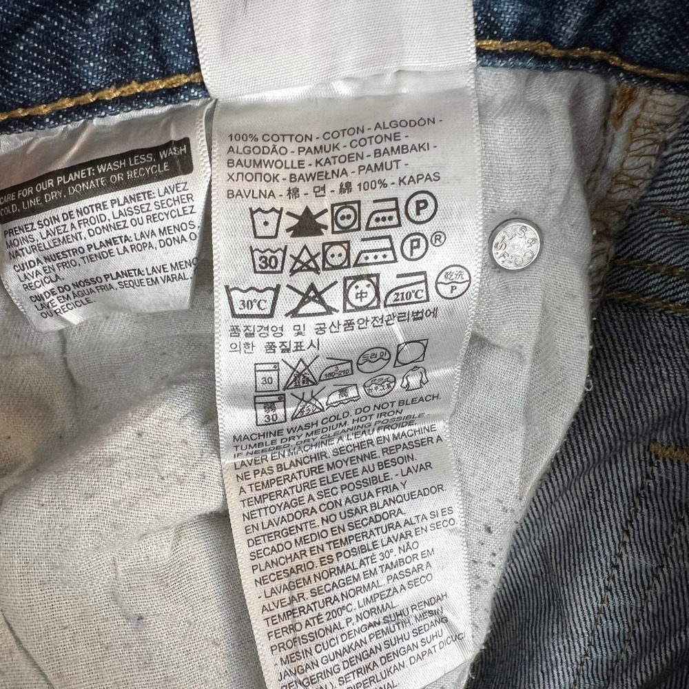 Levis 505 Regular‎ Fit Jeans Mens 31x32 Dark Wash Denim Pants Classic - Picture 6 of 14